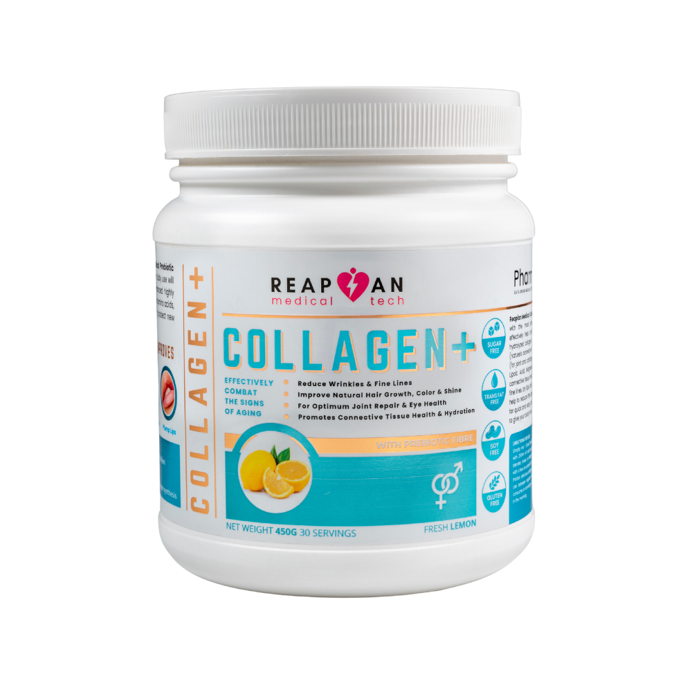 Collagen+ Hydrolyzed Collagen Peptides with Prebiotic Fiber Powder-Lemon 450g